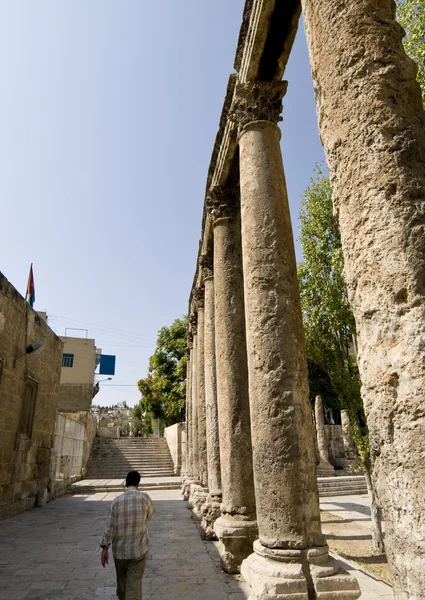罗马圆形剧场在安曼，约旦的细节 — 图库照片
