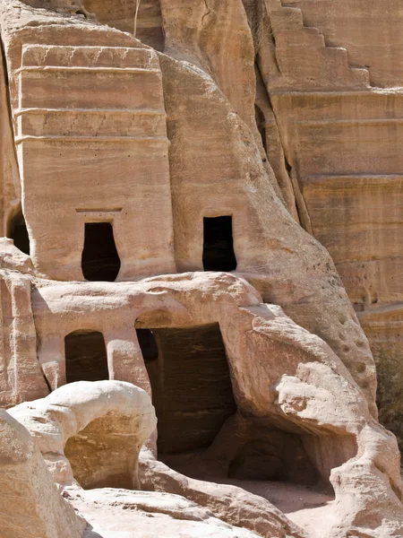 Ulica elewacji, petra jordan — Zdjęcie stockowe