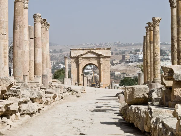 Ρωμαϊκή πόλη σε jerash — Φωτογραφία Αρχείου