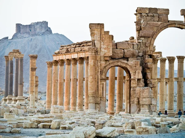 Solnedgång i palmyra — Stockfoto