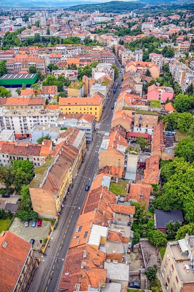 Letecký pohled na Záhřeb — Stock fotografie