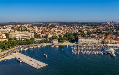 Aerial panorama of Pula clipart