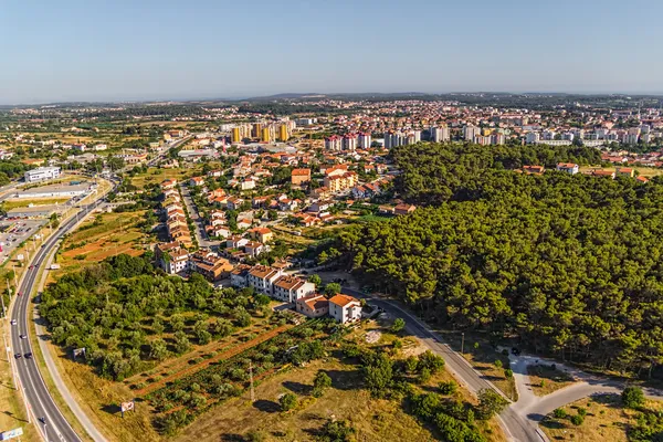 pula, Istria, Hırvatistan'ın hava Panoraması.