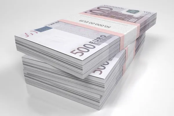 Packets of 500 Euro bills — Stock Photo, Image