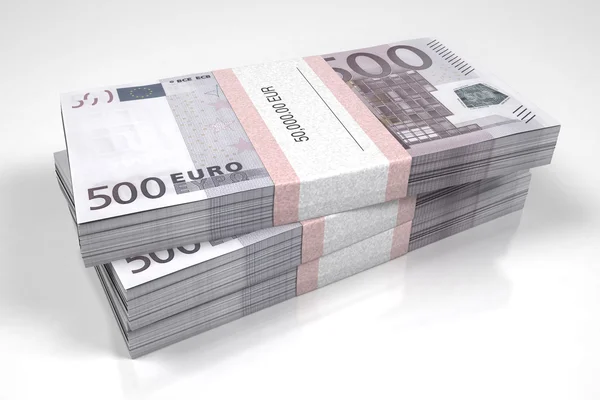 Packets of 500 Euro bills — Stock Photo, Image