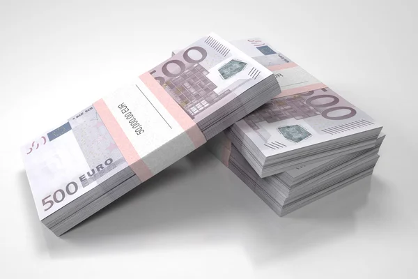 Paket med 500 euro räkningar — Stockfoto