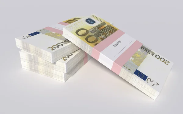 Packets of 200 Euro bills — Stock Photo, Image