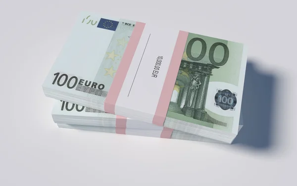 Pakety 100 euro bankovek — Stock fotografie
