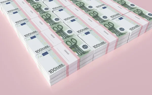 Packets of 100 Euro bills — Stock Photo, Image