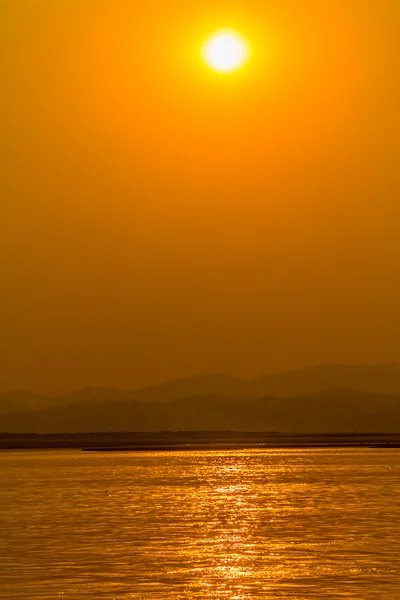 Sunset on Irrawaddy river