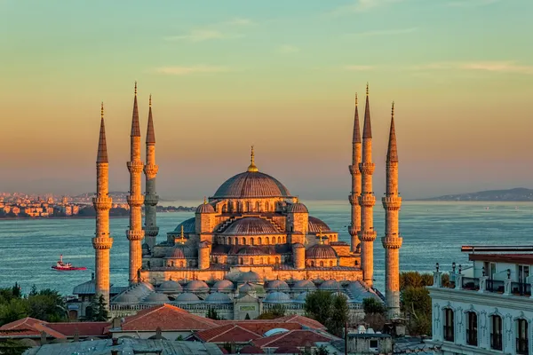 Błękitny Meczet w Stambule - zachód Obrazek Stockowy