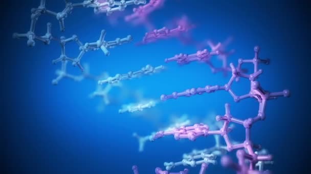 Structuur van de DNA molecule 3D-rendering. — Stockvideo