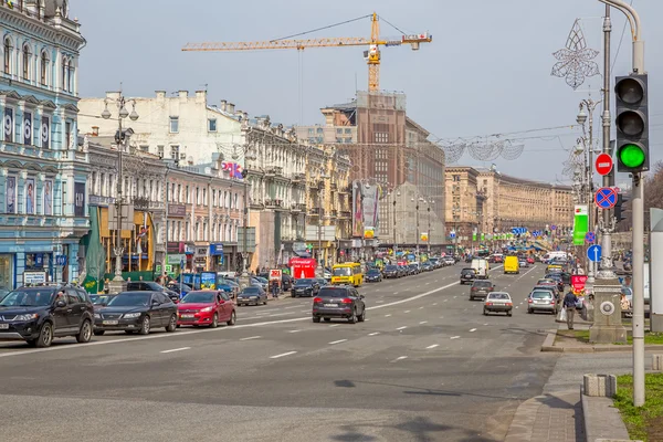 Khreshchatyk street - centrum Kijowa — Zdjęcie stockowe