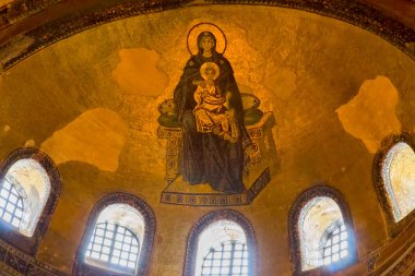 boyalı madonna ile bebek İsa Ayasofya sophia