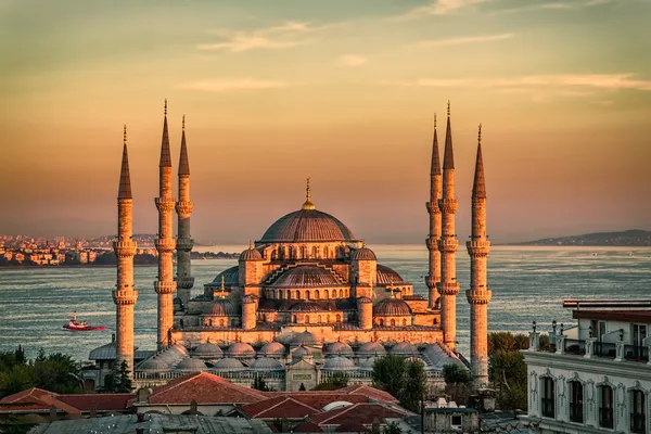 Błękitny Meczet w Stambule - zachód Zdjęcie Stockowe