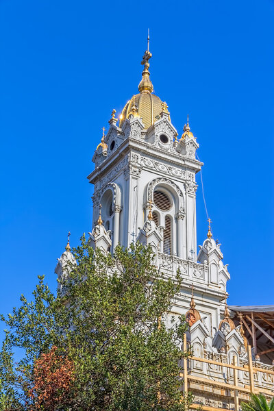 Tower of St Stephen Church in Istanbul