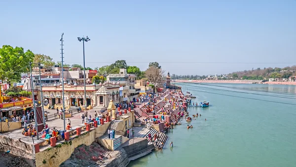 Rishikesh uitzicht vanaf brug — Stockfoto