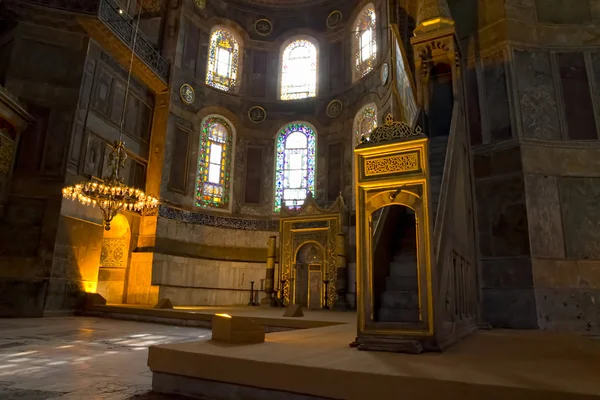 Hagia sophia minbar wnętrza Stambuł — Zdjęcie stockowe