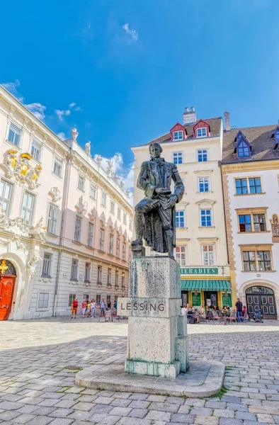 Gotthold Ephraim Lessing monument dans la Judenplatz Vienne Austia — Photo