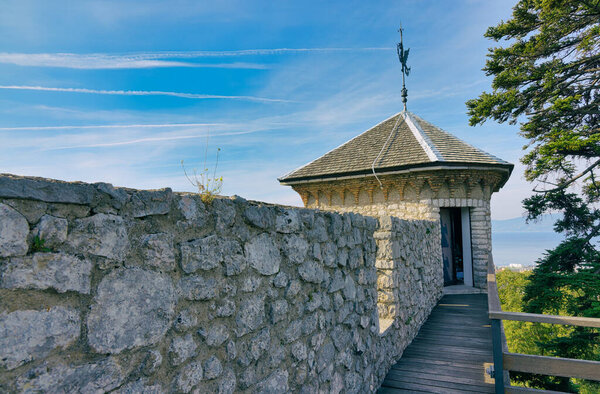 Old walls of the Trsat castle in Rijeka Croatia