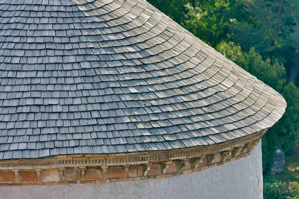 Round tower roof detail at the Trsat castle in Rijeka Croatia — Stock Photo, Image