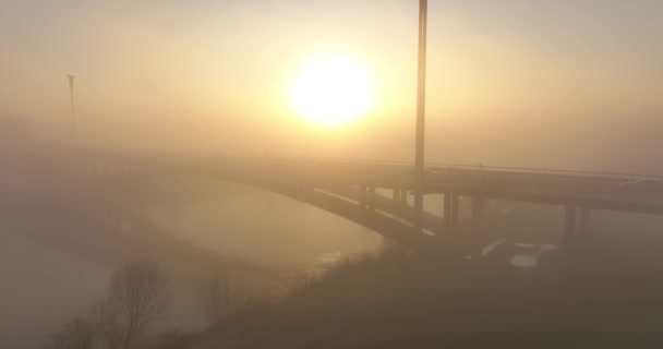 Vista aérea do Zagreb durante o último pôr do sol em 2021 — Vídeo de Stock