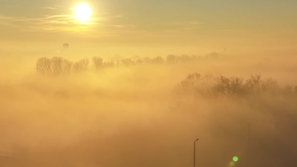 Légi felvétel Zágrábról a legutóbbi naplementében 2021-ben — Stock videók