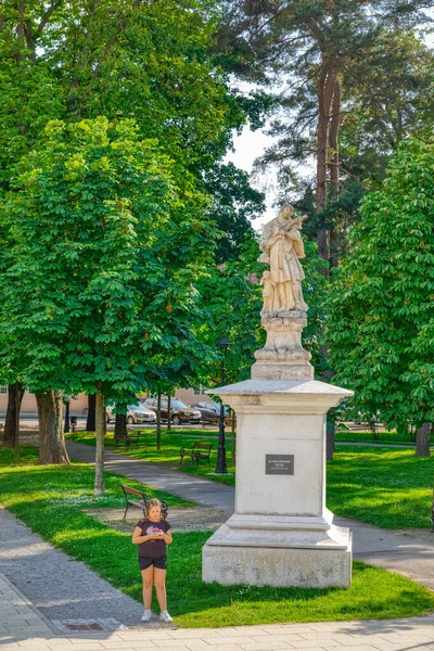 Sint Jan van Nepomuk standbeeld in Bjelovar Kroatië — Stockfoto