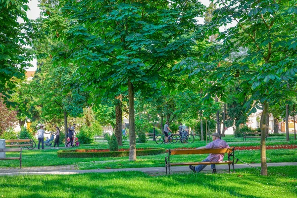 Bjelovar parque central no centro da cidade Croácia — Fotografia de Stock