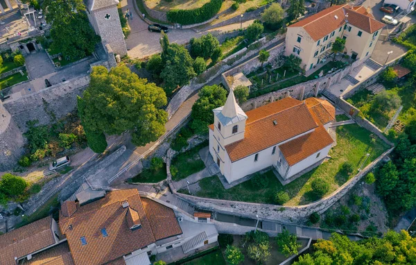 Rijeka Saint Juraj catholic church aerial view — Stock Photo, Image