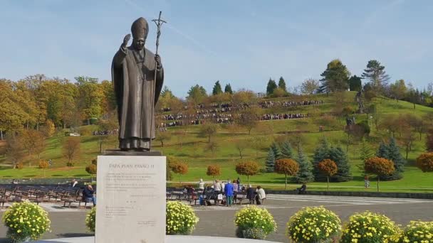 教皇约翰-保罗二世雕像 — 图库视频影像