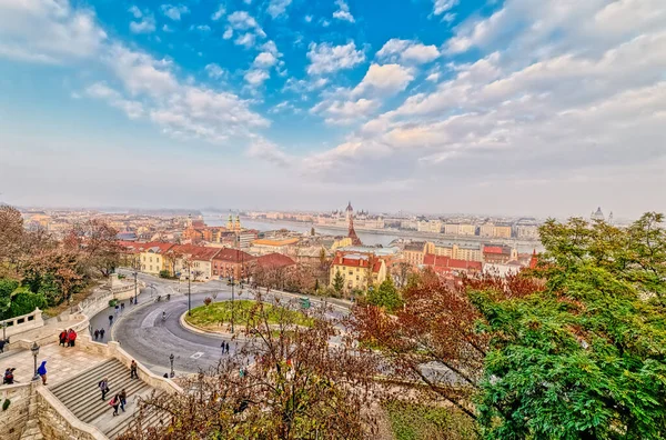Панорамный вид Будапешта Fifmans Bastion — стоковое фото