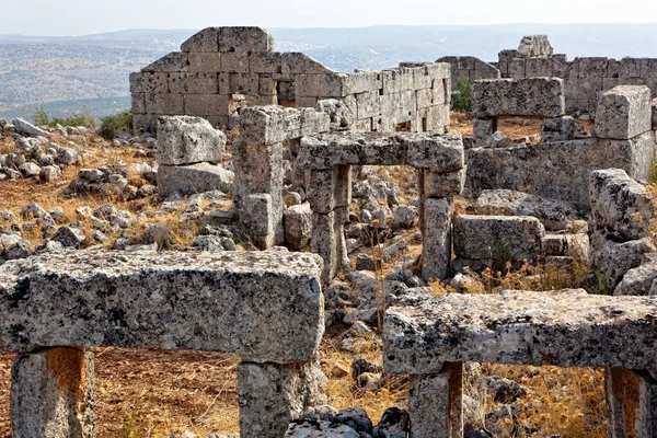 Kamienne Ruiny Martwego Miasta Około Qalb Lozeh Syrii Historyczne Miejsce — Zdjęcie stockowe