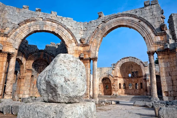 Widok Ruiny Bizantyjskiego Kościoła Saint Symeon Słupnik Największy Skarb Pozostaje — Zdjęcie stockowe