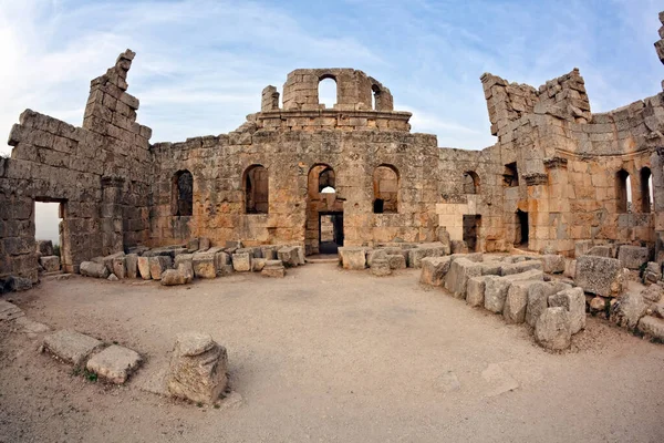 Ruiny Bizantyjskiego Kościoła Saint Symeon Słupnik Syria — Zdjęcie stockowe