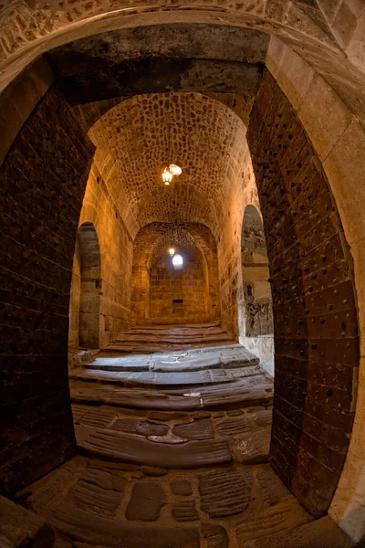 Citadela portão fisheye lente Aleppo — Fotografia de Stock
