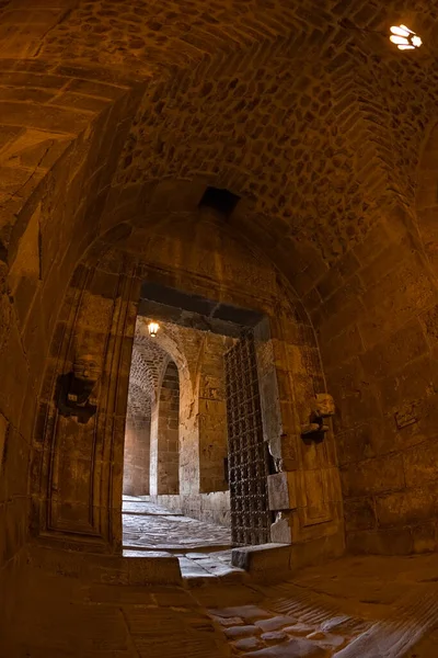 Citadel poort fisheye lens Aleppo — Stockfoto