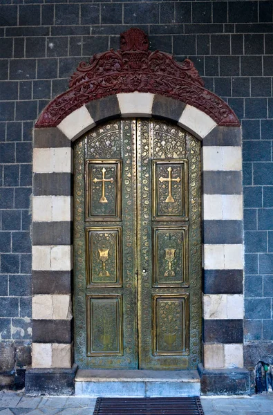 Damascus Christian church door — Stock Photo, Image