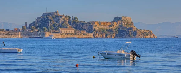 Corfu Grecia Septiembre 2019 Famosa Fortaleza Histórica Veneciana Vista Desde — Foto de Stock