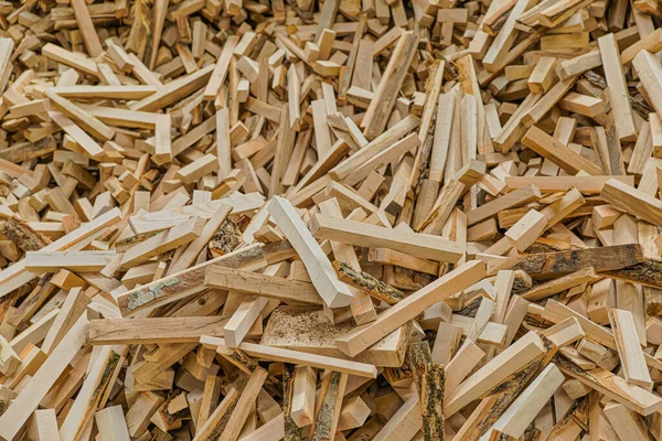 Semi Processed Wood Chips Sawmill Natural Industrial Background — Stockfoto