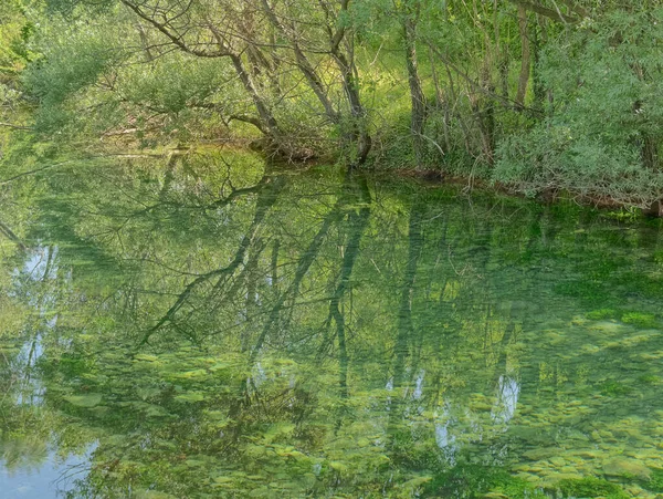 Uitzicht Bron Van Rivier Cetina Kroatië Een Prachtig Landschap Bij — Stockfoto