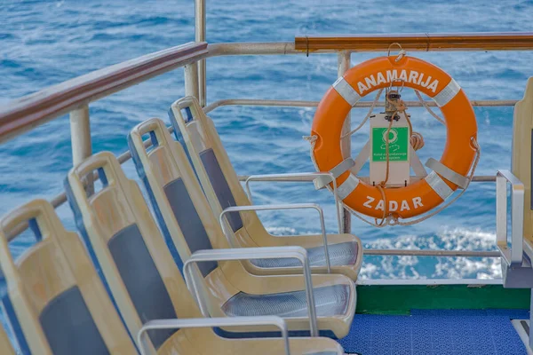 Sali Croatia May 2022 Passenger Seats Catamaran Anamaria Runs Zadar — Stok fotoğraf