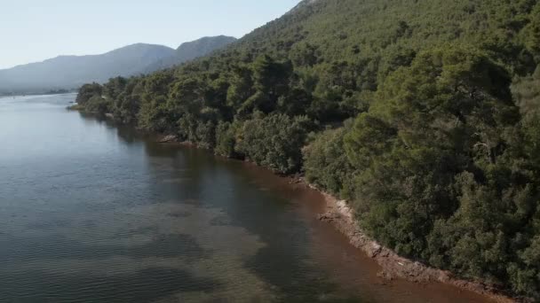 Peljesac Yarımadasındaki Ston Körfezi Nin Hava Manzarası — Stok video
