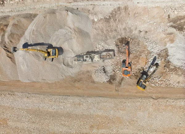 Aerial View Site Production Line Road Construction Site — стоковое фото