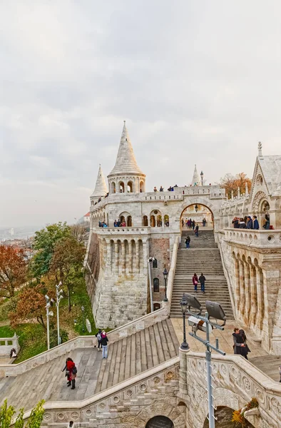 Budapest Hungary November 2018 People Enjoying Panoramic View City Ancient — Foto Stock