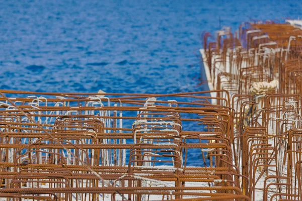 Armature Detail Ferry Port Construction Site — Stock Photo, Image