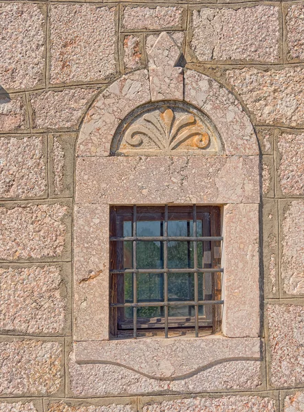 Old Traditional Dalmatian Church Window Zagora Croatia Made Stone — Stock Photo, Image