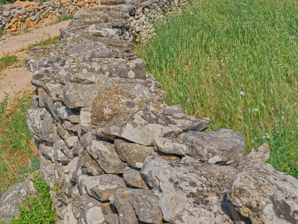 Muro Yeso Tradicional Perspectiva Como Una Cerca Camino Tierra Condado — Foto de Stock