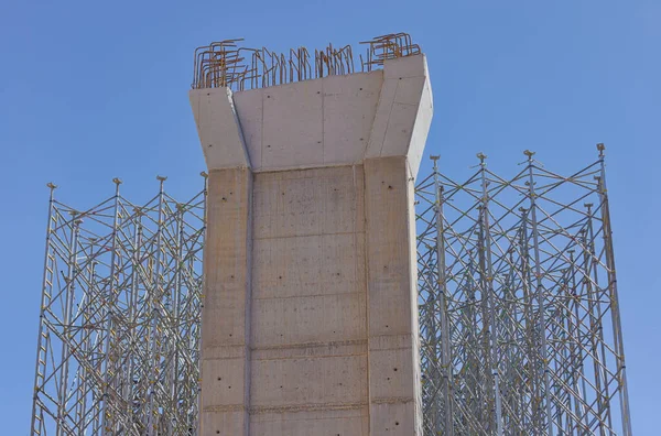Wire Net Construction Bridge Construction Concrete Casting — Stock Photo, Image