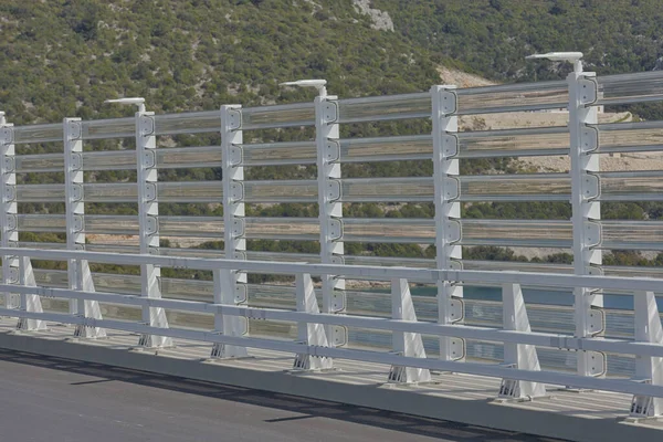 View Peljesac Bridge Industrial Plastic Fence Led Lights — Stock Photo, Image